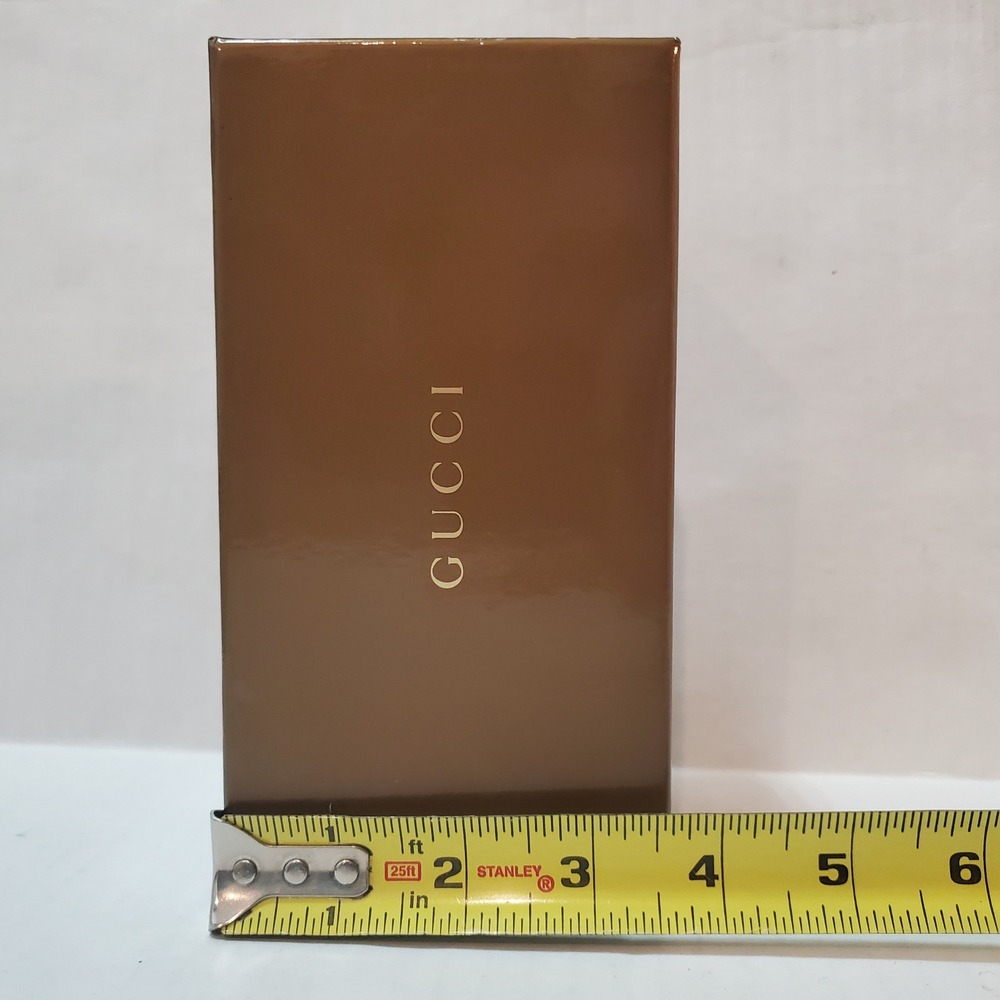 Gucci Brown Glossy Eyewear Sunglasses Storage Box GG Monogram Interior - Picture 5 of 10